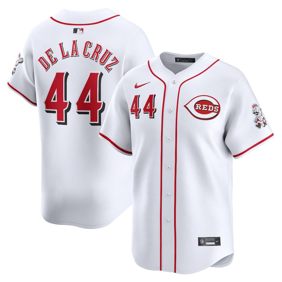 Men Cincinnati Reds #44 Elly De La Cruz Nike White Home Limited Player MLB Jersey